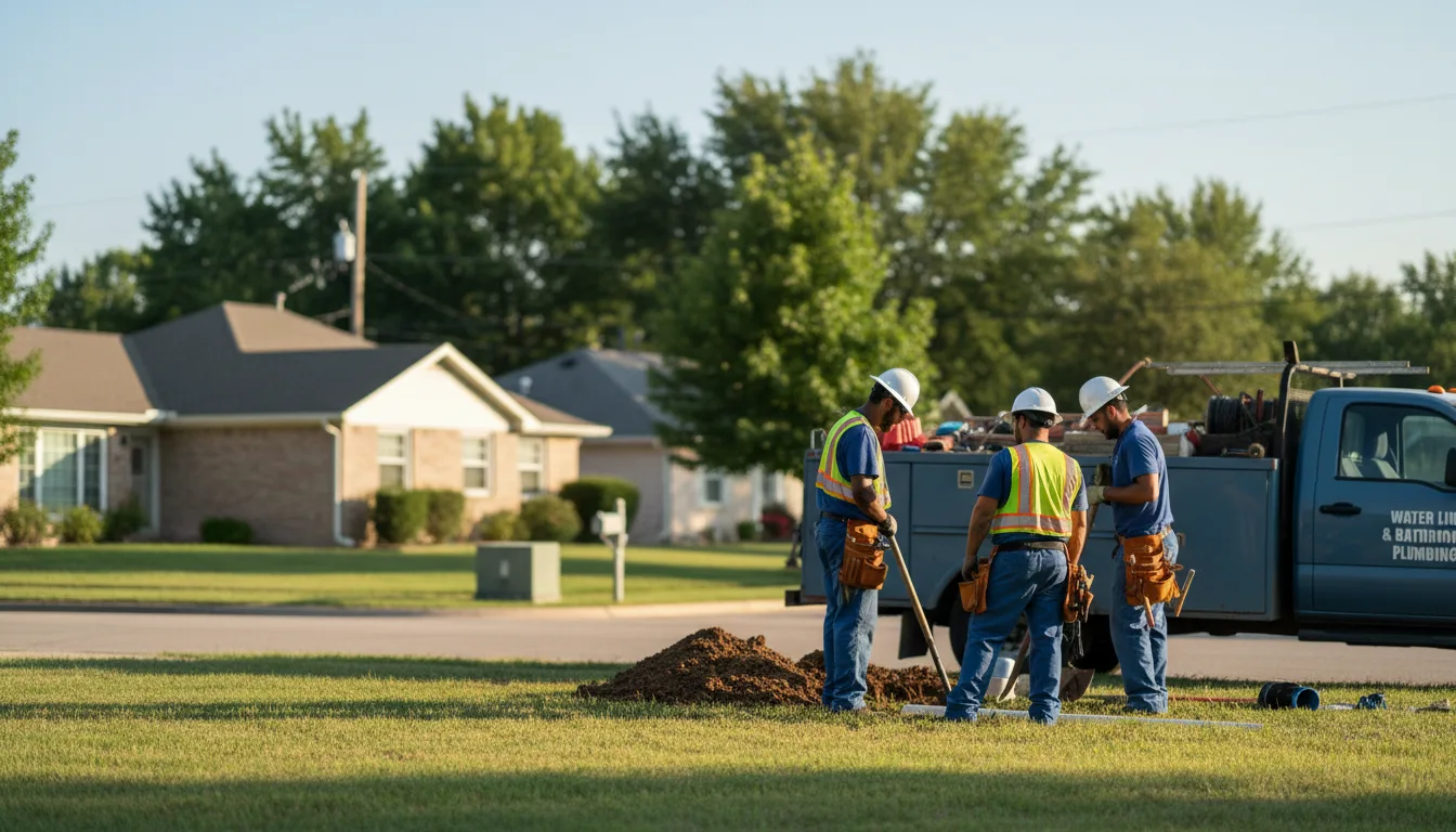 Residential water line and bathroom plumbing service in Moulton, IA